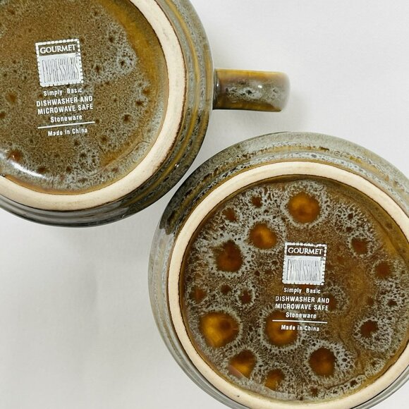 Gourmet Expressions Creamer Sugar Bowl Set Stoneware Speckled Retro Tableware - Picture 6 of 12